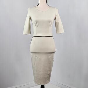 Stella McCartney Sheath Dress Colorblock‎ Black Beige Jersey | Women XS | FLAWS